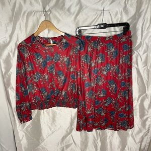 Plus Sz Vtg 80s Paisley Coord Matching Set